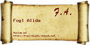 Fogl Alida névjegykártya
